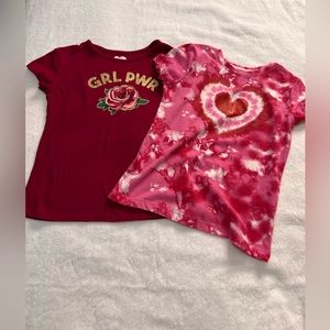 365 Girls Cute plum tee size S with bonus love shirt size med